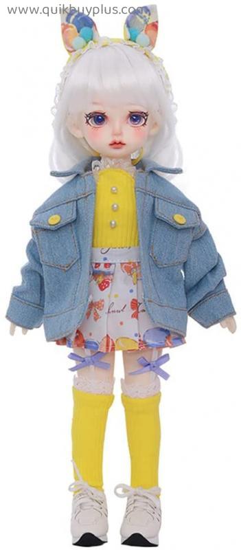 1/6 BJD Puppe Süß Mädchen SD Dolls 26.5cm 10.4in Ball Joint Doll mit Kleidung Set Schuhe Perücke Bilden Gesicht und Zubehör, Beste Geburtstag Geschenk