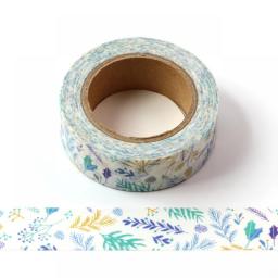 1 PC Colorful Floral Paper Washi Tape 15mm*10m Flowers Masking Tapes Decorative Stickers DIY Japanese Decoration Tape