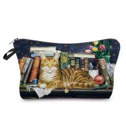 1 Pc Black Cat Printing Women Cosmetic Bags Animal Cute Casual Travel Portable Storage Makeup Bag Toiletry Bags
