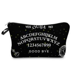 1 Pc Black Small Makeup Bag Letters Printing Cosmetic Bags For Women Storage Travel Bags For A Gift