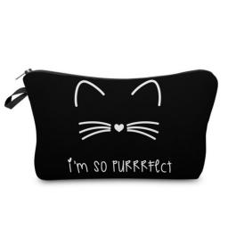 1 Pc Cat Cosmetic Bags 3D Printed Cute Gift For Girls Makeup Organizer