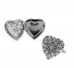 1 Pc Heart Silver Colour Copper Material Photo Frame Style Gift For Men CuffLinks