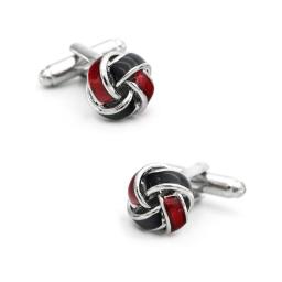 1 Pc Men's Knot Cufflinks Copper Material Red Color