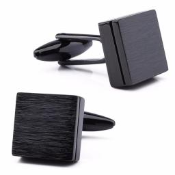 1 Pc Men Wire-Drawing Square Cufflinks Copper Material