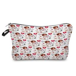 1 Pc Nurse ECG Printing Women Cosmetic Bags Lovely Casual Travel Portable Storage Makeup Bag Toiletry Bags