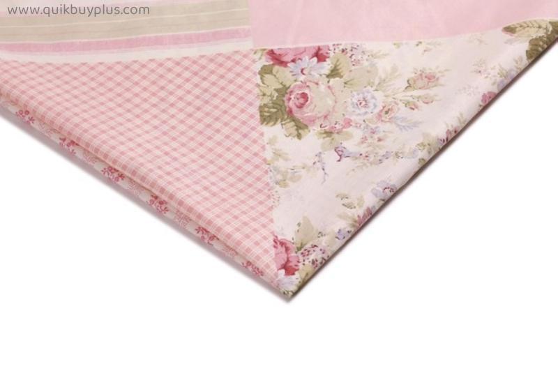 1 Pc Plaid Floral Patchwork Fabric Breathable Sewing DIY Cloth By The Meter Tablecloths Apron Sewing Material 100*150 cm