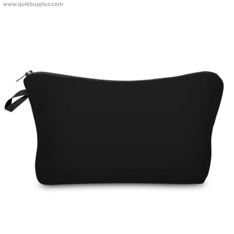 1 Pc Pure Black Small Makeup Bag Waterproof Girls Gift Cosmetic Bags for Women Storage Travel Bags