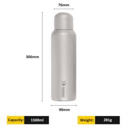 1.2L 1.5L Large Capacity Titanium Water Bottle Lightweight Food Grade Flask Kettle Cup Mug Outdoor Sports Camping Cycling Travel