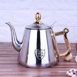 1.2L Induction Cooker Safe Stainless Steel Tea Kettle Teapot with Infuser Tea Pot Flower Tea Set Kettle Office Home Tool