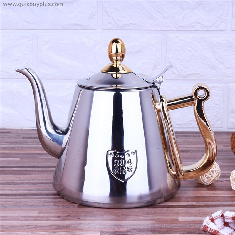 1.2L Induction Cooker Safe Stainless Steel Tea Kettle Teapot with Infuser Tea Pot Flower Tea Set Kettle Office Home Tool
