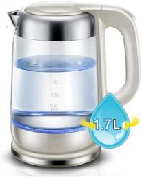 1.7L Glass Electric Kettle, 1800W Fast Boil, With Lighting LED, No Bpa Cordless Hot Water Boiler With Auto Off Dry Burn Protection With Stainless Steel Inner Cover;
