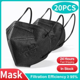 10-200 PCS Disposable Face Mask Industrial 5Ply Ear Loop Reusable Mouth Cover Fashion Fabric Masks Face Cover Mascarilla （Black）