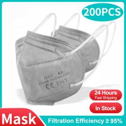 10-200 PCS Disposable Face Mask Industrial 5Ply Ear Loop Reusable Mouth Cover Fashion Fabric Masks Face Cover Mascarilla （Grey）