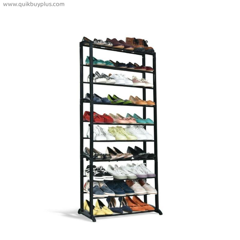10 TIERS 30 PAIRS SHOE RACK SHOES SHELVES ORGANIZER STAND STORAGE EASY ASSEMBLE
