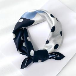 100% Silk Scarf Small Neck Hairband Dot Letter Print Square Scarves Female Bandana Neckerchief High Quality Foulard