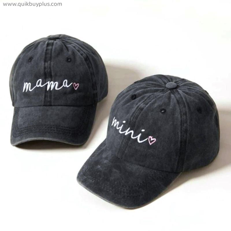 100% cotton washed mama mini family casual dad hat distressed sports baseball caps for kids