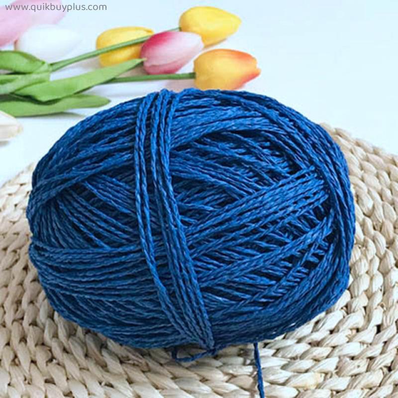 100G/lot Organic Yarn for Knitting Raffia Straw Rope Yarn Solid Crochet Yarn for DIY Handmade Hats Baskets Handcrafts