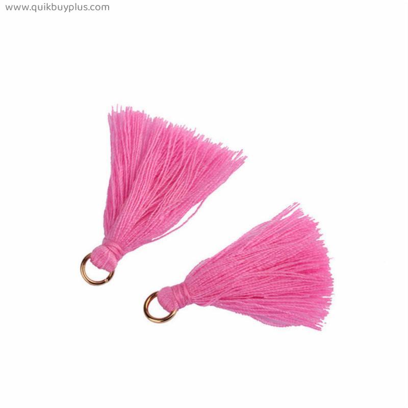 100Pcs Color Mini Tassel Fringe Pendant DIY Party Hanging Ring Cords Tassel Trim Garments Curtains Jewelry Decor Tassels Lace