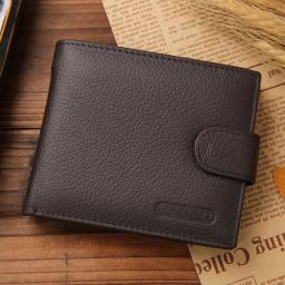 100Percent Genuine Leather Men Wallets Premium Product Real Cowhide Wallets For Man Short Black Walet Portefeuille Homme