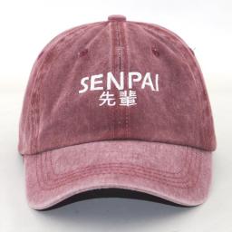 100Percent Cotton Washed Japanese SENPAI Sports Baseball Cap Embroidery Curved Men Women Hip Hop Dad Hats New Snapback Sun Hat
