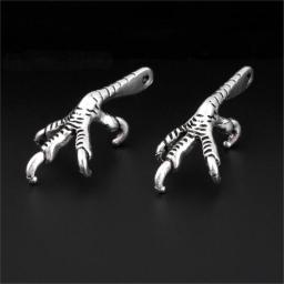 10Pcs  Silver Color Eagle Claw Charms Animal Paw Pendant Making Metal Choke Necklaces Handmade Jewelry Supplied 33X16mm