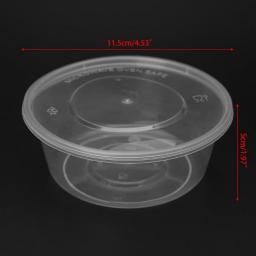 10Pcs Plastic Disposable Lunch Soup Bowl Food Round Container Box With Lids New K1MF