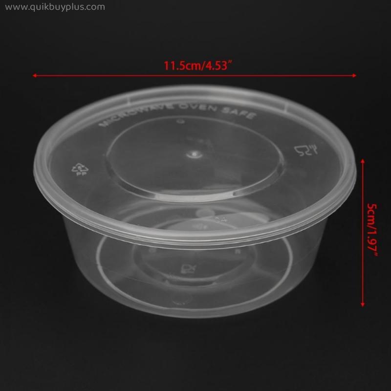 10Pcs Plastic Disposable Lunch Soup Bowl Food Round Container Box With Lids New K1MF