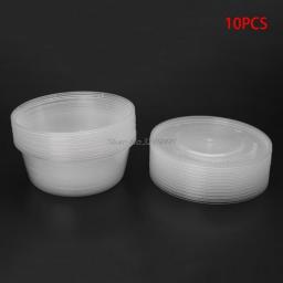 10Pcs Plastic Disposable Lunch Soup Bowl Food Round Container Box With Lids New