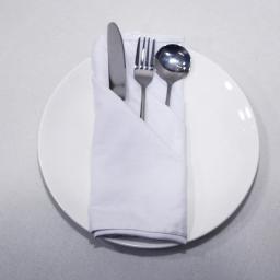 10Pcs Solid Color White Wedding Table Cloth Napkins Recycled Textile Napkins Polyester Restaurant Handkerchie Eco-Friendly 48cm Square