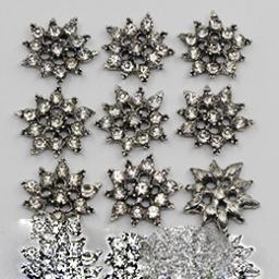 10pc Mixed Size Rhinestone Pearl Buttons Wedding Decoration DIY Flatback Gold Clothing Scrapbooking Crafts Accessories