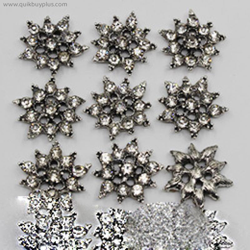 10pc Mixed Size Rhinestone Pearl Buttons Wedding Decoration DIY Flatback Gold Clothing Scrapbooking Crafts Accessories