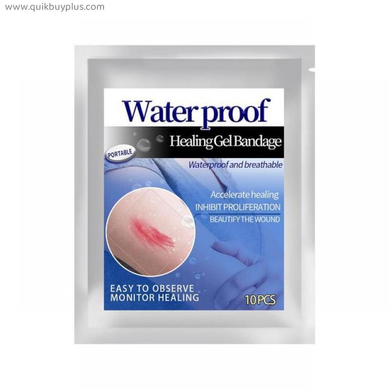 10pcs/bag 5*5cm Transparent Stretch Adhesive Bandage Waterproof Bandage Clear Adhesive Bandages Dressing Tape for Tattoos