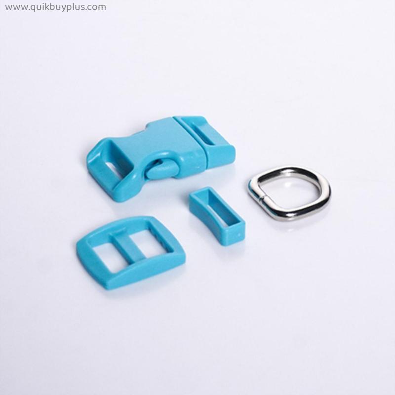 10pcs/lot (plastic buckle+Tri-Glid+square keeper+D ring) DIY dog collar 15mm 20mm 25mm quality accessory premium 17 kinds