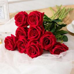 10pcs/lot Silk Roses Artificial Flowers Fake Flower Bouquet Rose Artificielle For Wedding Home Garden Decor Valentine's Day Gift