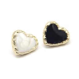 10pcs  Vintage Small Gold Metal White Heart Buttons For Clothes Women Shirt Dress Decorative Handmade DIY Accessories Wholesale