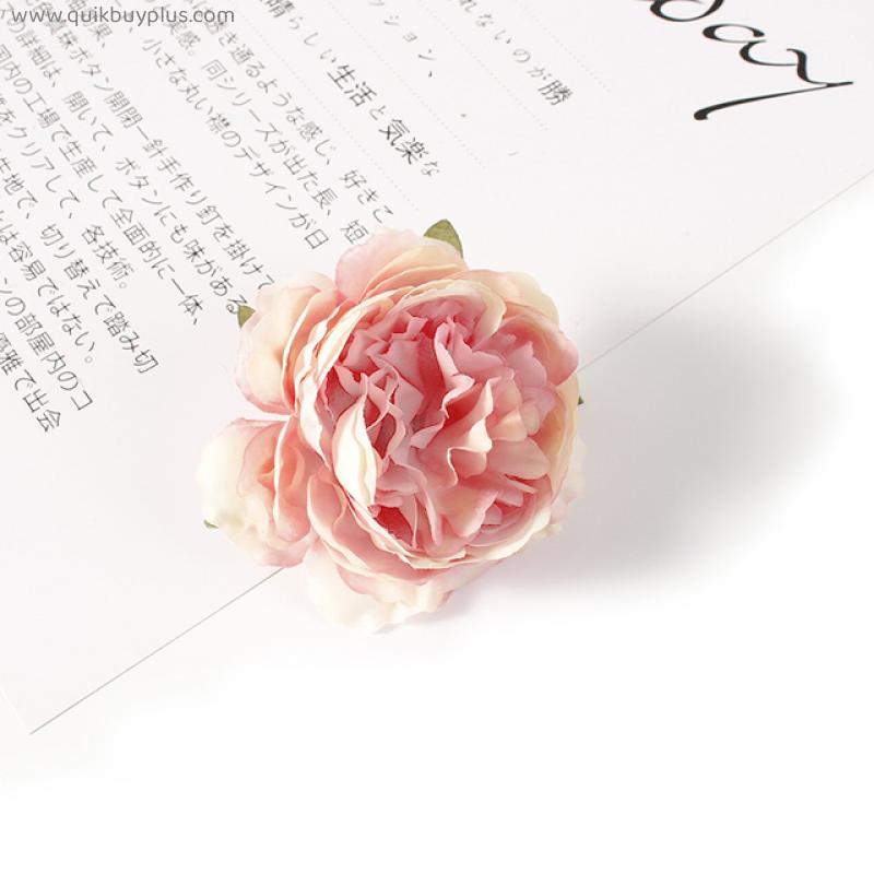 10pcs 8cm peony Artificial Flower Silk Fake Flower For Wedding Home Decorative Flower DIY Wreath Gift Box Fake Flower Decoration