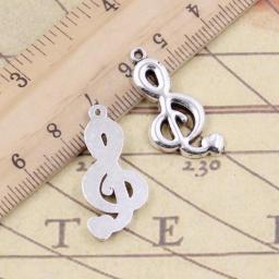 10pcs Charms Musical Note Heart 29x13mm Tibetan Bronze Silver Color Pendants Antique Jewelry Making DIY Handmade Craft
