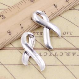 10pcs Charms Tie Awareness Ribbon 32x15mm Tibetan Silver Color Pendants Antique Jewelry Making DIY Handmade Craft