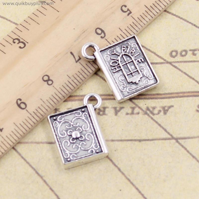 10pcs Charms book holy bible 13x15mm Tibetan Silver Color Pendants Antique Jewelry Making DIY Handmade Craft