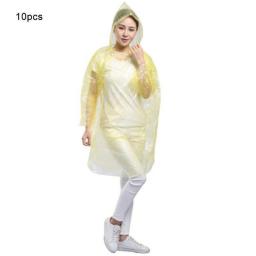 10pcs Disposable Waterproof Outdoor Hiking Camping Emergency Raincoat Poncho