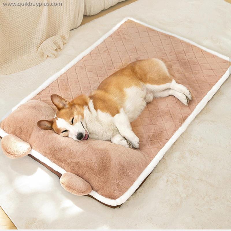 117CM Luxury Dog Beds for Large Medium Small Dogs Fluffy Cat Bed Orthopedic Memory Foam Four Seasons Pet Couch Mat Dog Supplies