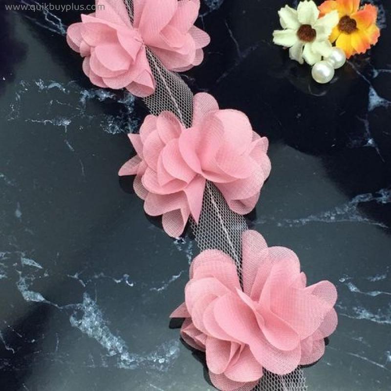 118 pieces 5-6cm Chiffon Flowers Artificial Flower DIY Girl Hair Accessories Dress Ornaments For Wedding & Party Gift Decor