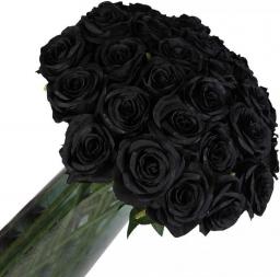 12 PCS Artificial Flowers Roses Fake Silk Flowers Long Stem Artificial Black Roses for Halloween Home Party Outdoor Decorations(Black)