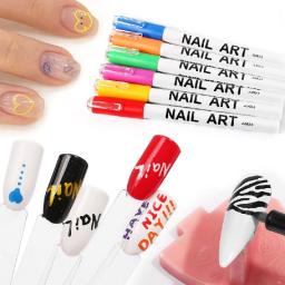 12 Pcs/Set Nail Art 3D Painted Pen Drawing Nail Point Graffiti Dotting Pen Flower Pen Hook Line DIY Nail Art Beauty Adorn Manicure Tools