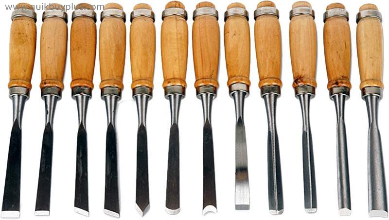 12-piece Woodworking Chisel Tool Set, Professional Wood Carving Hand Chisel Kit DIY Sharp Woodworking Carving Tool, Beginner Carving Chisel, Used for Wood Carving, Flower Carving, Root Carving