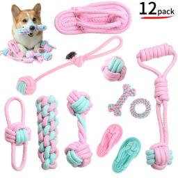12PCS Pet Dog Toy Chew Toys for Small Dogs Large Dogs Dog Toys Ball for Dogs Accessories Toothbrush Chew Puppy Training Toys