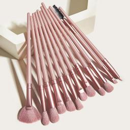 12Pcs Makeup Brush Set Pink Eye Brush Small Fan-shaped Blush Blending Eye Shadow Multifunctional Beauty Tool Maquiagem
