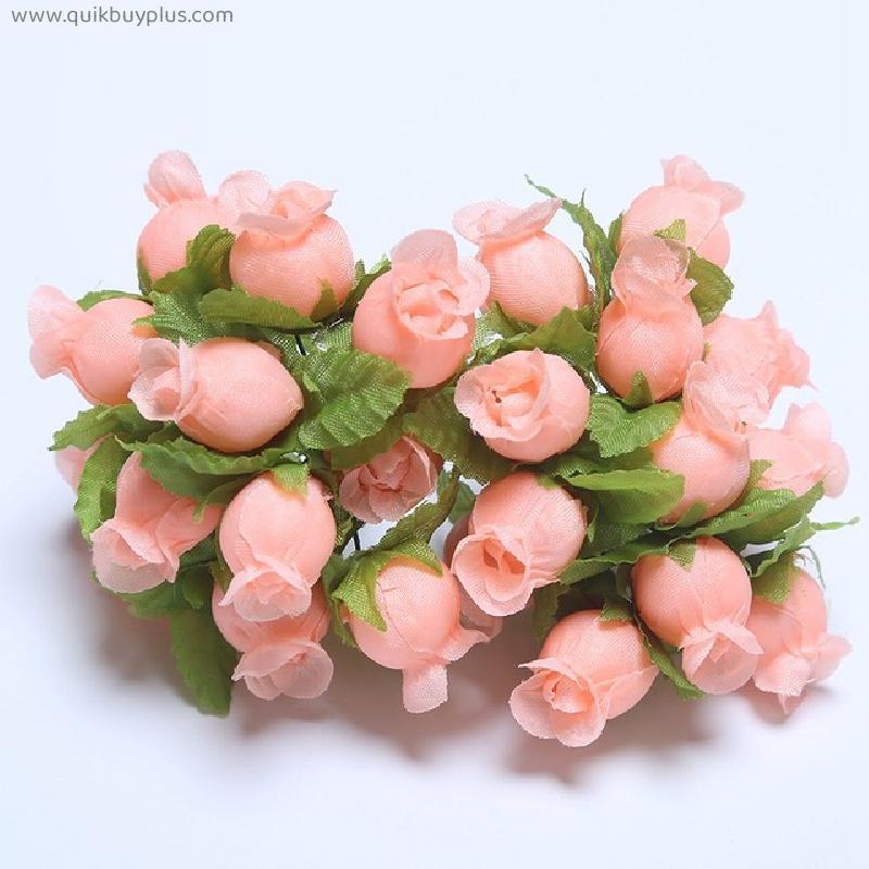 12pcs 5CM Artificial Flower Silk Rose Flower Bouquet Wedding Party Home Decoration DIY Marriage Rosa Corsage Garland Supplies