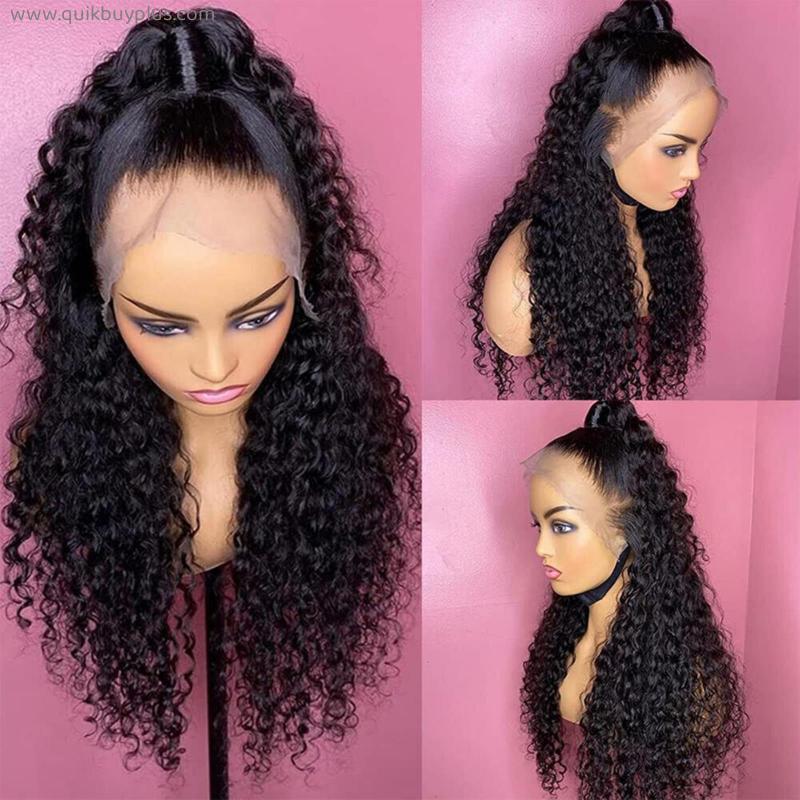 13x4 Kinky Curly Lace Front Human Hair Wigs For Black Women Brazilian HD Transparent Lace Frontal Wig 180%-200% Density On Sale