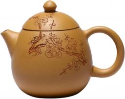 190ml Raw Ore Section Mud Dragon Egg Teapots Classic Yixing Purple Clay Tea Pot Hand Painted Plum Bossom Filter Tea Kettle
